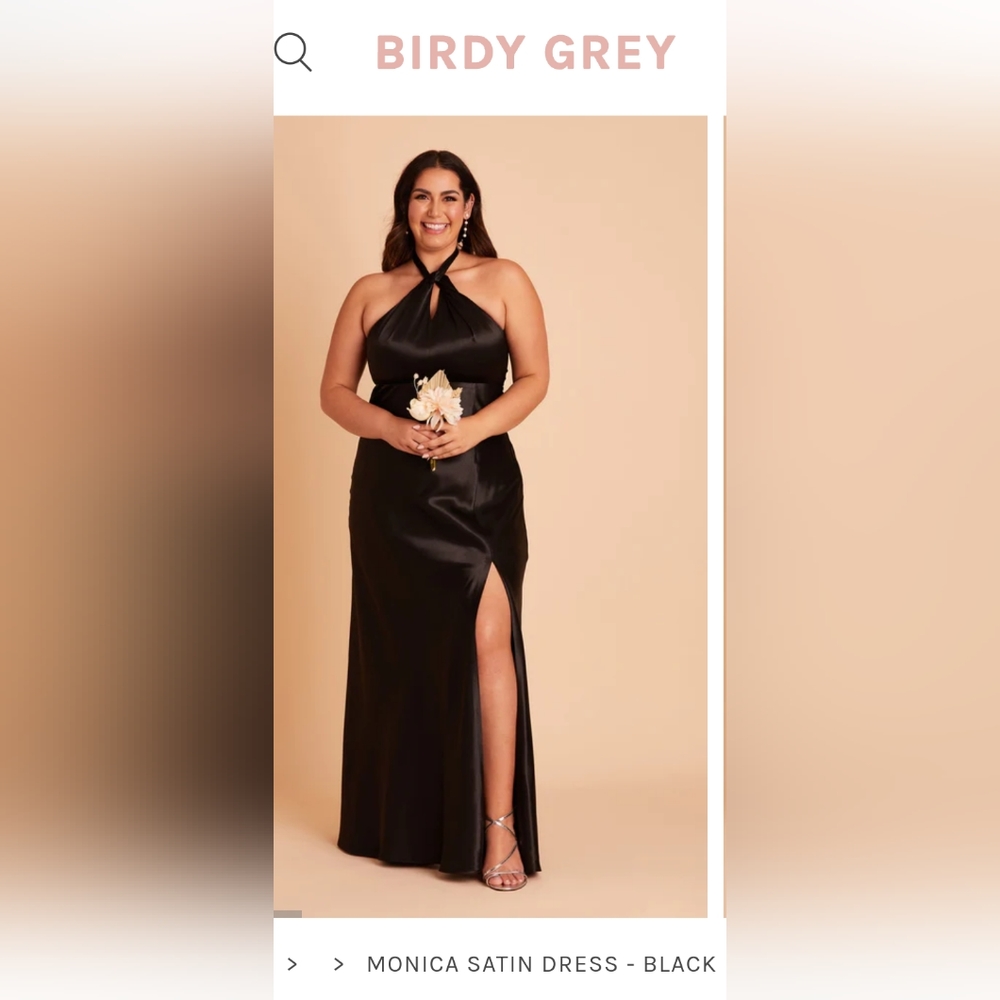 Bridesmaid Dress Black Satin 1X (Monica)